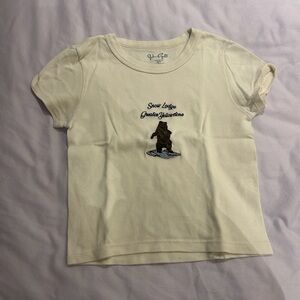 Brandy Melville Cream Bear Tee